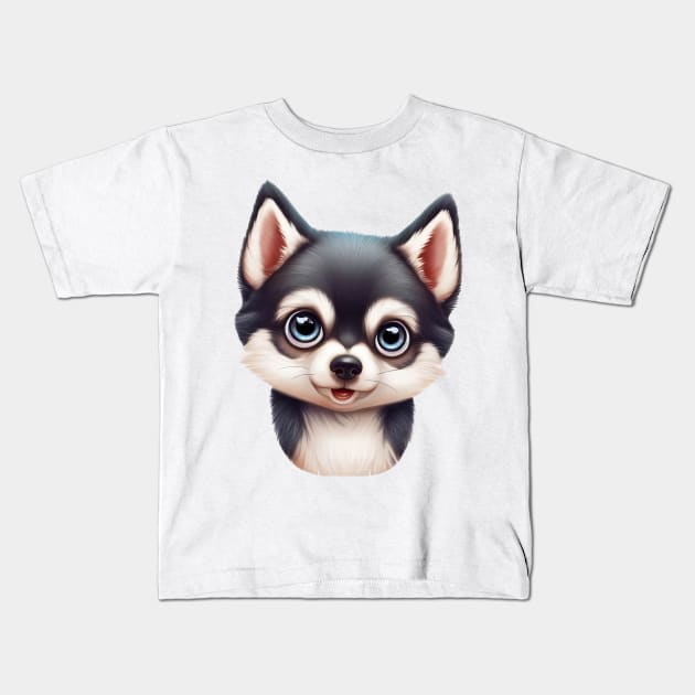 Pawfect Alaskan Klee Kai Kids T-Shirt by Art By Mojo